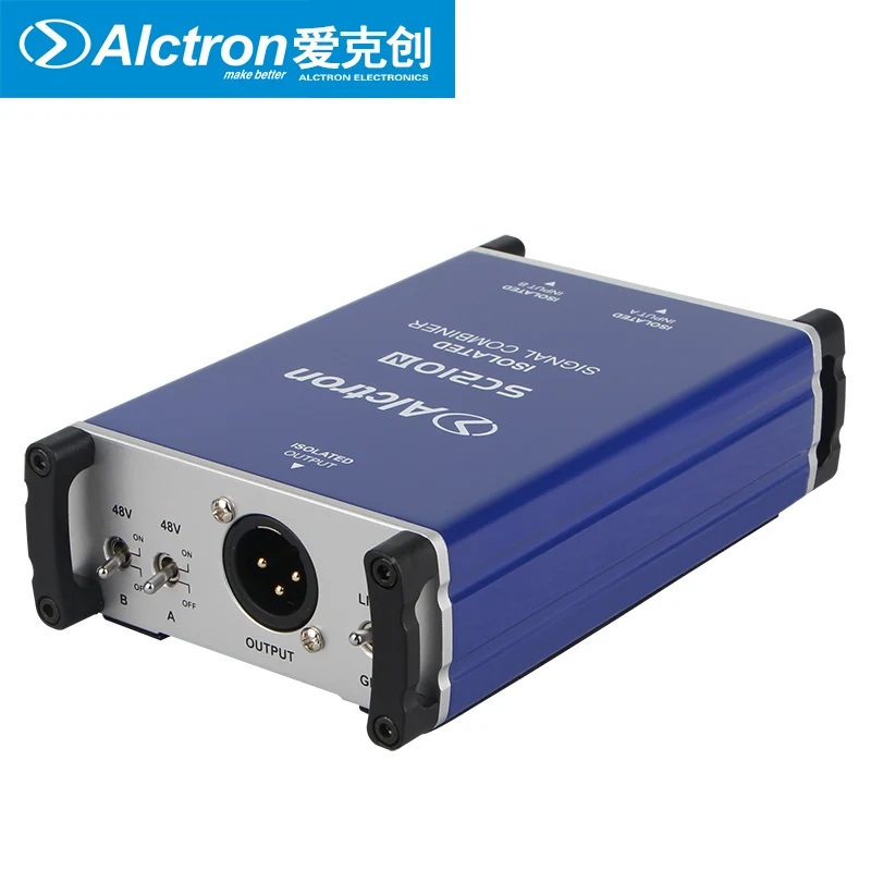 Alctron SC210N profesinės DI box mikrofonas combiner sujungti du mikrofono subalansuotas signalus į vieną darnų mikrofonas