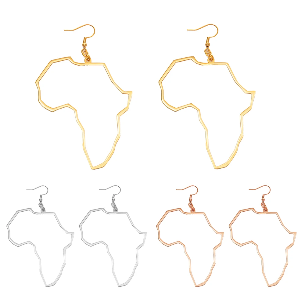 Anniyo Dideli Auskarai Afrikos Žemėlapis Perdėti Didesni Auskarai Aukso Spalvos Afrikos Papuošalai Tradicinių Etninių Hiperbolė Dovanos #144521