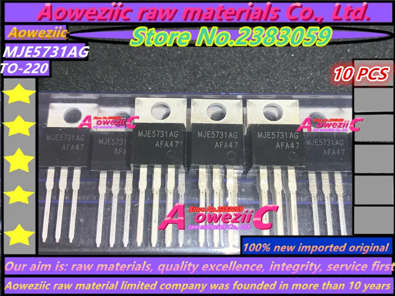 Aoweziic naujas importuotų originalus MJE5731AG MJE5731A MJE5731 TO-220 PNP Silicio Galia rūgščiąsias parengė bjt tranzistorius 375V 1A