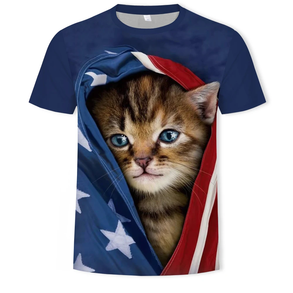 Asmenybės keista katė 3d spausdinimo mados vasaros vyriški ir moteriški marškinėliai minkšti, laisvi marškinėliai atsitiktinis gatvės vyriški drabužiai