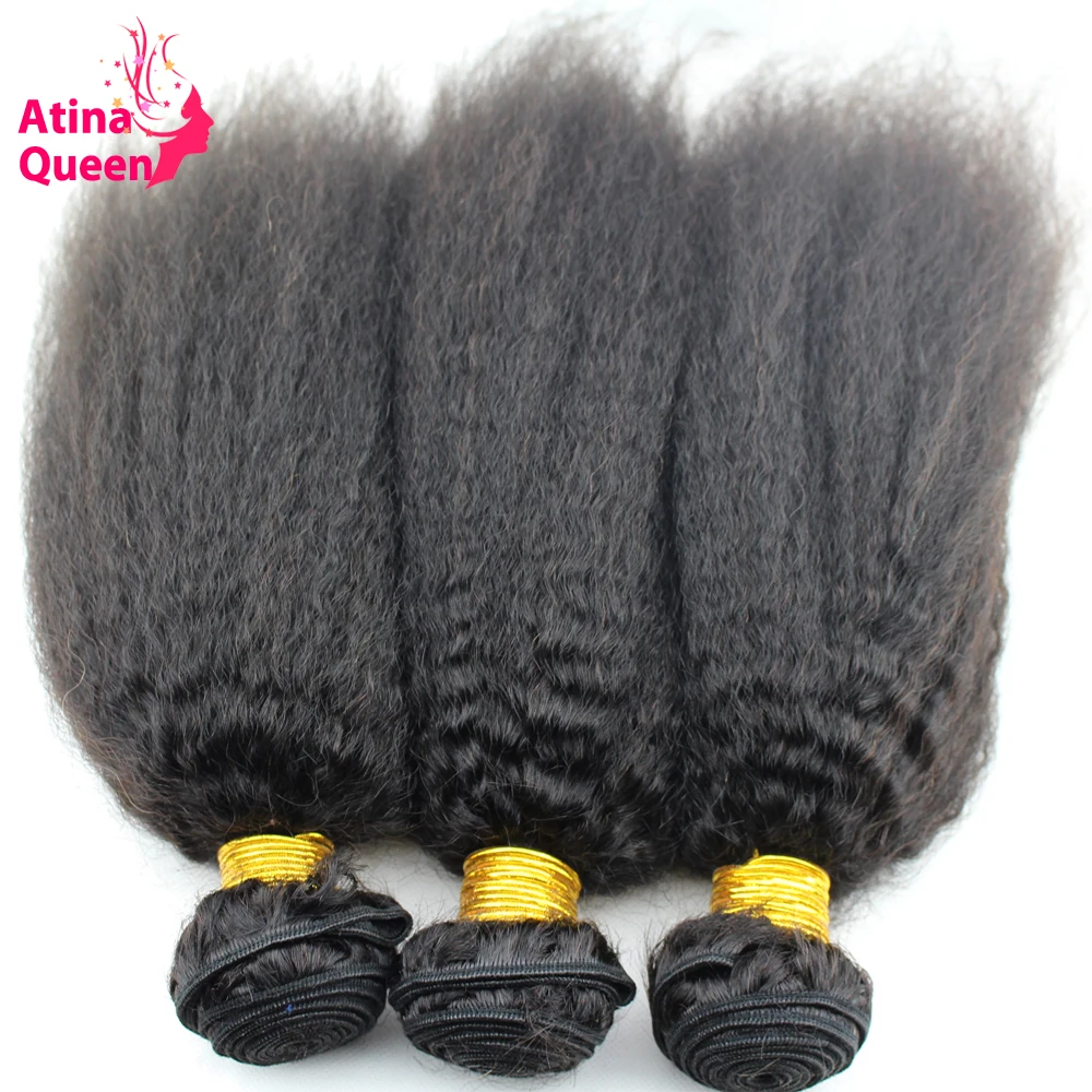 Atina Karalienė Prieš Nupeštos 360 Nėrinių Priekio su Pluoštas Afro Keistą Tiesiai Remy Žmogaus Plaukų Pynimas Ryšulių 360 Nėriniai Priekinio Uždarymo