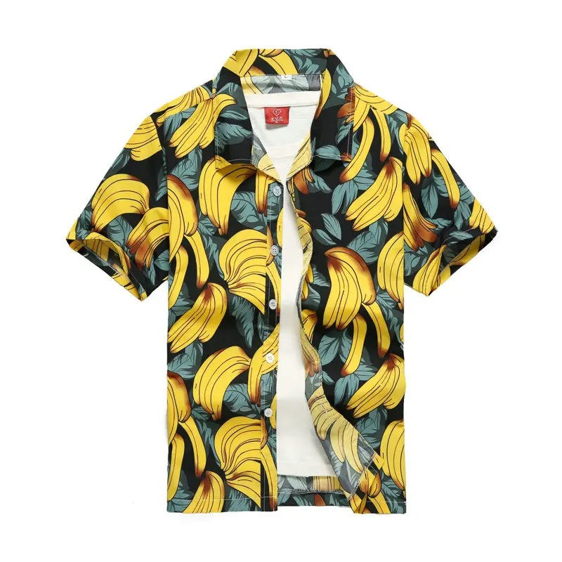 Atsitiktinis Mens trumpomis Rankovėmis Beach Havajų Marškinėliai Atogrąžų Vasarą Spausdinimo Mygtuką Žemyn Marškiniai Vyrams, Plius Dydis S-5XL camisa masculina