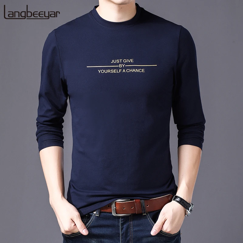 Aukštos Kokybės 2021 Naujas Mados Prekės Ženklo Marškinėliai Vyrams Korėjos Spausdinti Tendencijas Streetwear Viršūnes Vienas Gabalas Long Sleeve T-Shirt Mens Drabužiai