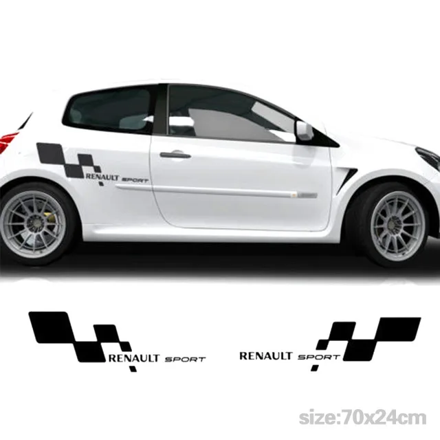 Automobilių 2vnt UŽ Renault Sporto Pilnas Komplektas Pusėje Racing Stripes Lipdukas Grafika Taurės Automobilių Lipdukai, automobilių stiliaus DA-G5786