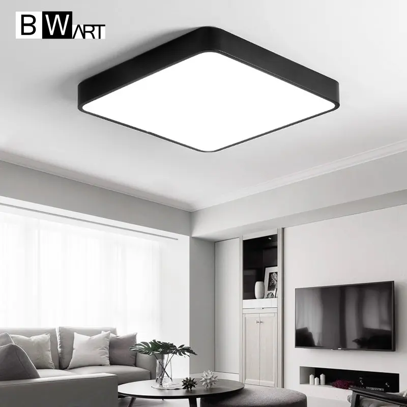 BWART Modernios LED lubų šviestuvas Biurui svečias gyvenimo studijų lova Namų Juoda balta stačiakampio Apdailos lubų šviesos