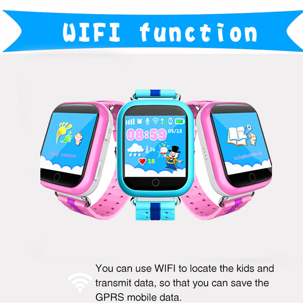 Baby smart žiūrėti q750 Vaikai Anti-lost Smartwatch GPS SOS Skambučio Vieta Tracker Smart Žiūrėti Q100 Vaikų Laikrodžio Apyrankė PK Q90.
