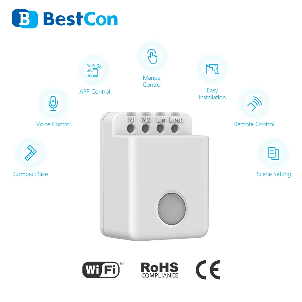 BroadLink Con MCB1 Smart Wi-Fi Remote Switch Belaidžio Valdymo Laikmatis Lauke Interruptor 2500W Su Alexa, Google 