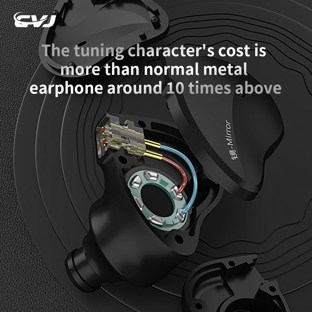 CVJ Veidrodis 2BA + 1DD-auriculares híbridos de Metalo HIFI, auriculares intrauditivos deportivos con cancelación de ruido