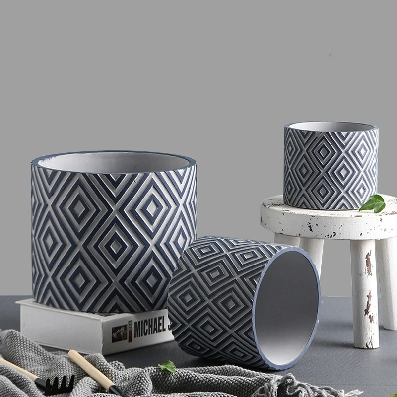 Cemento vazonas silikono formos cilindro vazonas dekoratyvinis dizainas puodą pelėsių Šiaurės paprastas stilius betono puodą silikono formų