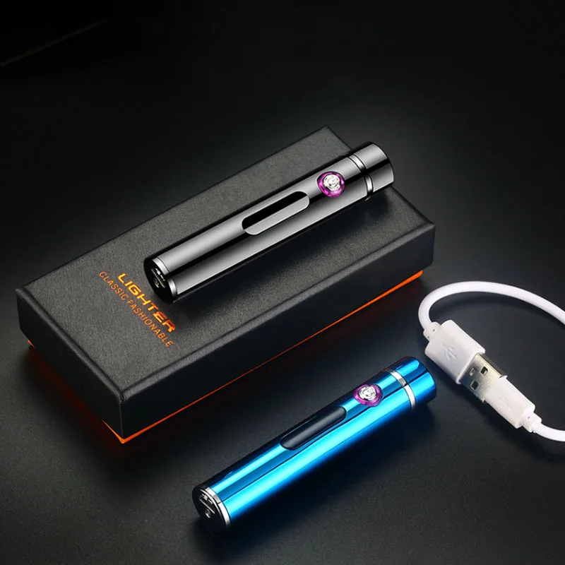 Cinko Lydinys Elektros Lengvesni Įkrovimo Flameless Plazmos USB Žvakė Palieskite Jutiklio Žiebtuvėliai Dropship Tiekėjų Dovanos Vyrams