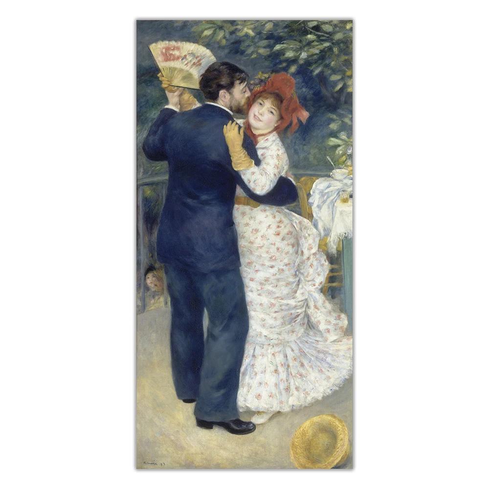 Citon Pierre Auguste Renoir《Šalies Šokių》Drobė Meno Aliejaus Tapybai Žinomų Meno, Plakato Nuotrauką Sienų Dekoras Namų Interjero Apdaila