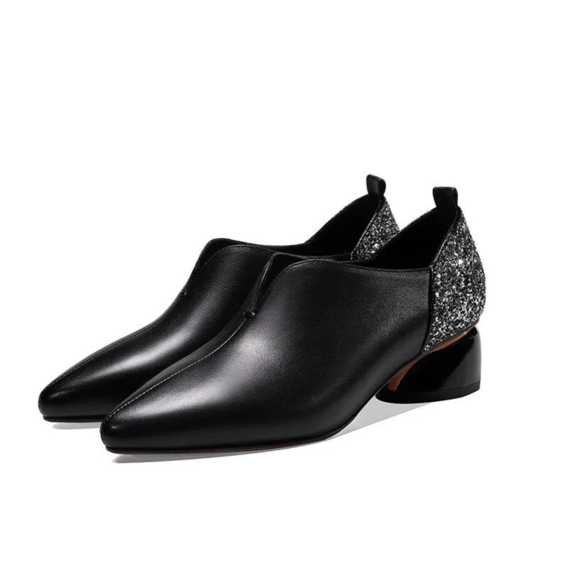 Cresfimix moterų classic black pu odos aukštos kokybės paslysti ant kvadratinių kulno batų lady mados trumpas batai zapato tacon alto a6193