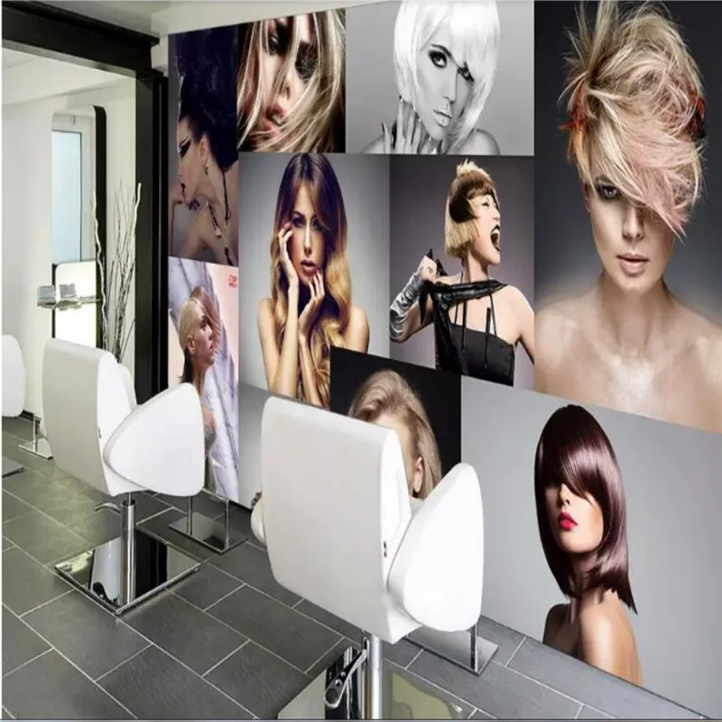 Custom Asmenybės Mados Efektingas Creative Plaukų Salonas Sienos Popieriaus 3D Kirpykla, Fonas, Tapetai, Freskos Papel De Parede 3d