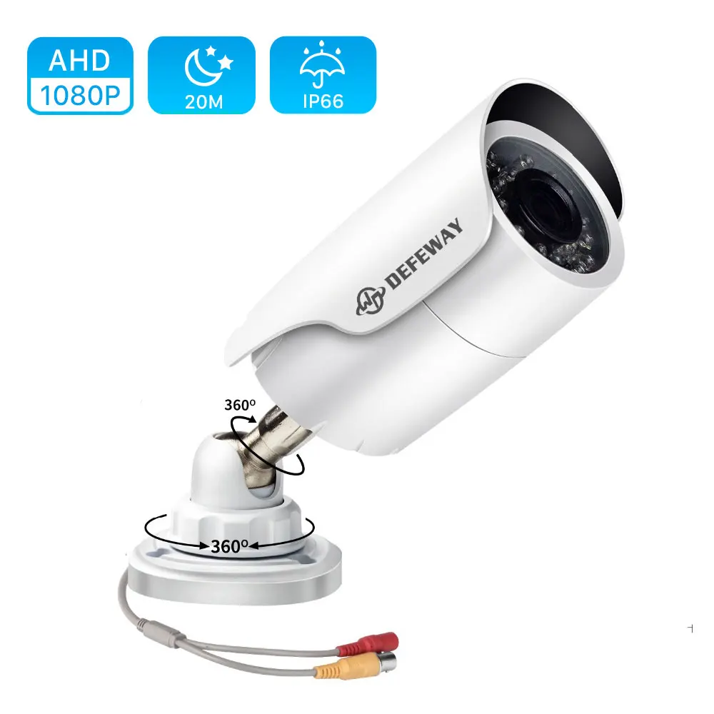 DEFEWAY 1080P 720 HAINAUT Analoginis CCTV Kameros Vaizdo Stebėjimo Saugumo Kameros Atsparūs infraraudonųjų SPINDULIŲ Naktinio Matymo Kulka Kamera DVR