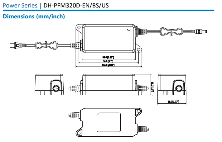 Dahua 12V 2A DC Maitinimo Adapteris PFM320D Serija Su indikatoriaus lempute Tiksliai Viršįtampių apsauga nuo viršsrovių VAIZDO Priedų