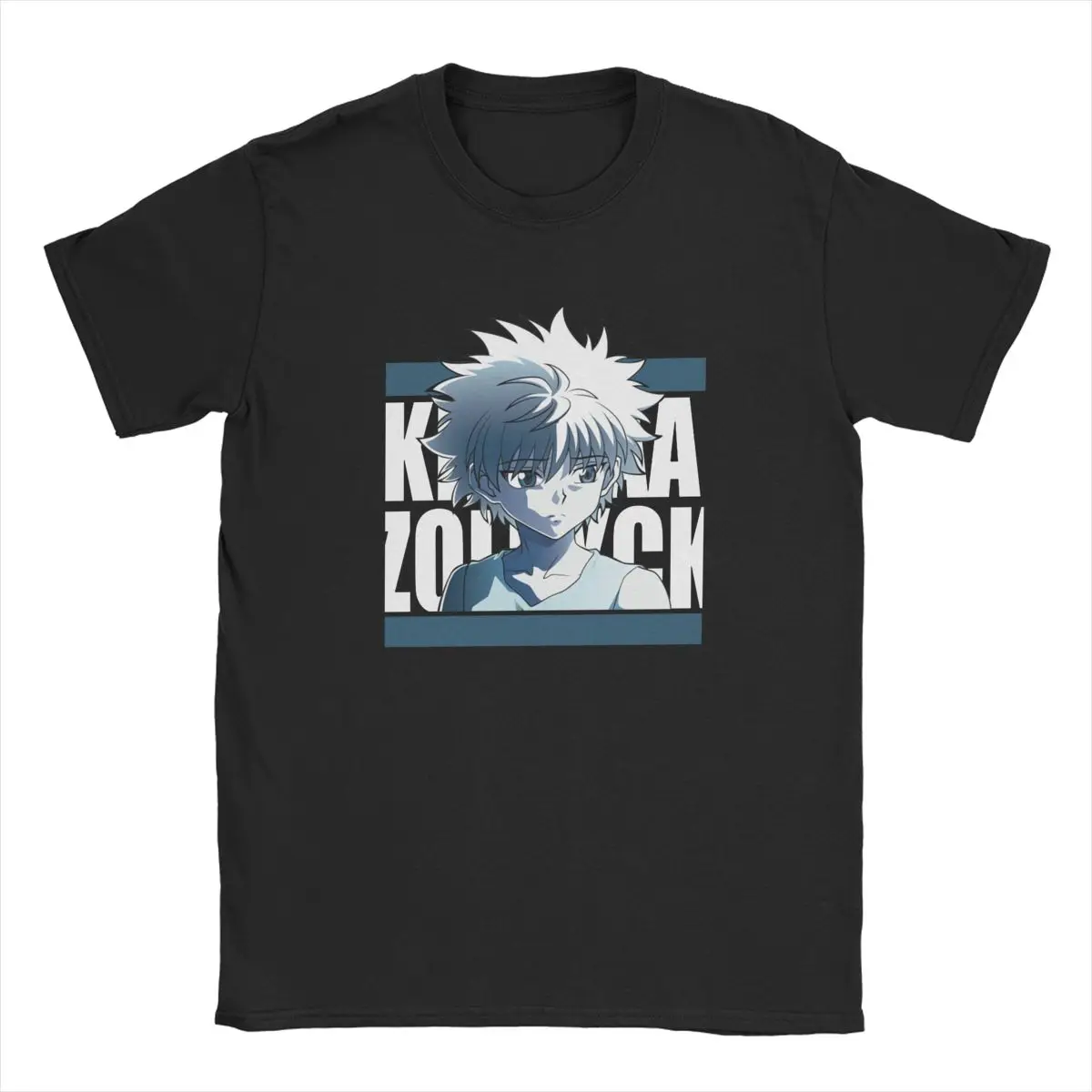 Derliaus Killua Zoldyck Hunter X Hunter T-Shirt Vyrams Apvalios Apykaklės Medvilnės T Shirts HXH Anime Trumpas Rankovės Marškinėliai, 5XL Drabužiai