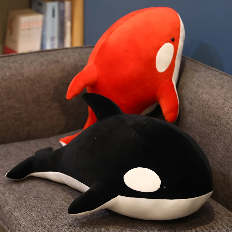 Didelis Žudikas banginių lėlės pagalvę banginis Orcinus orca juoda ir balta banginis pliušinis žaislas, lėlė ryklys vaikams, minkšti žaislai berniukams