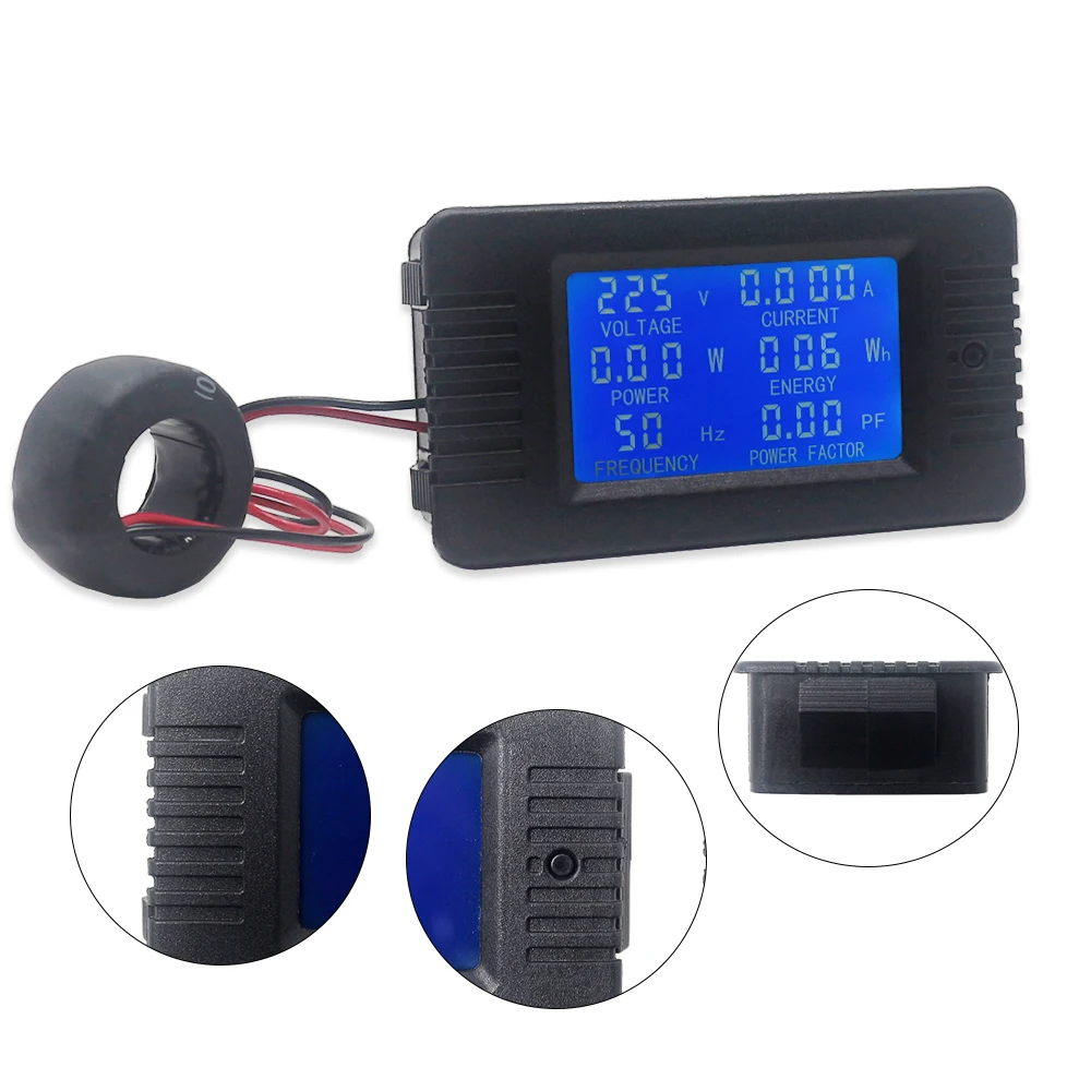 Digital Voltmeter Ammeter AC 80~260V 100A Srovės voltmetras Volt Amp Testeris Energijos Dažnių Galios Koeficientas Detektorius