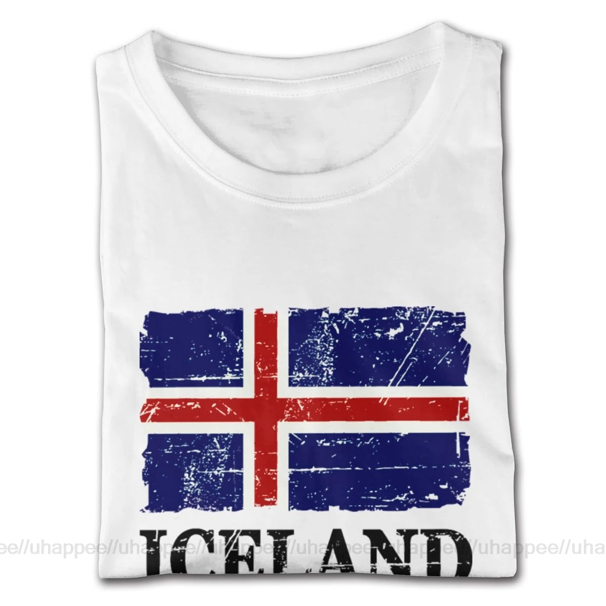 Dizainas, Vintage Islandijos Vėliava Marškinėliai Vyrams Individualus Spausdinimas Trumpomis Rankovėmis, Minkštos Medvilnės Įgulos Marškinėliai