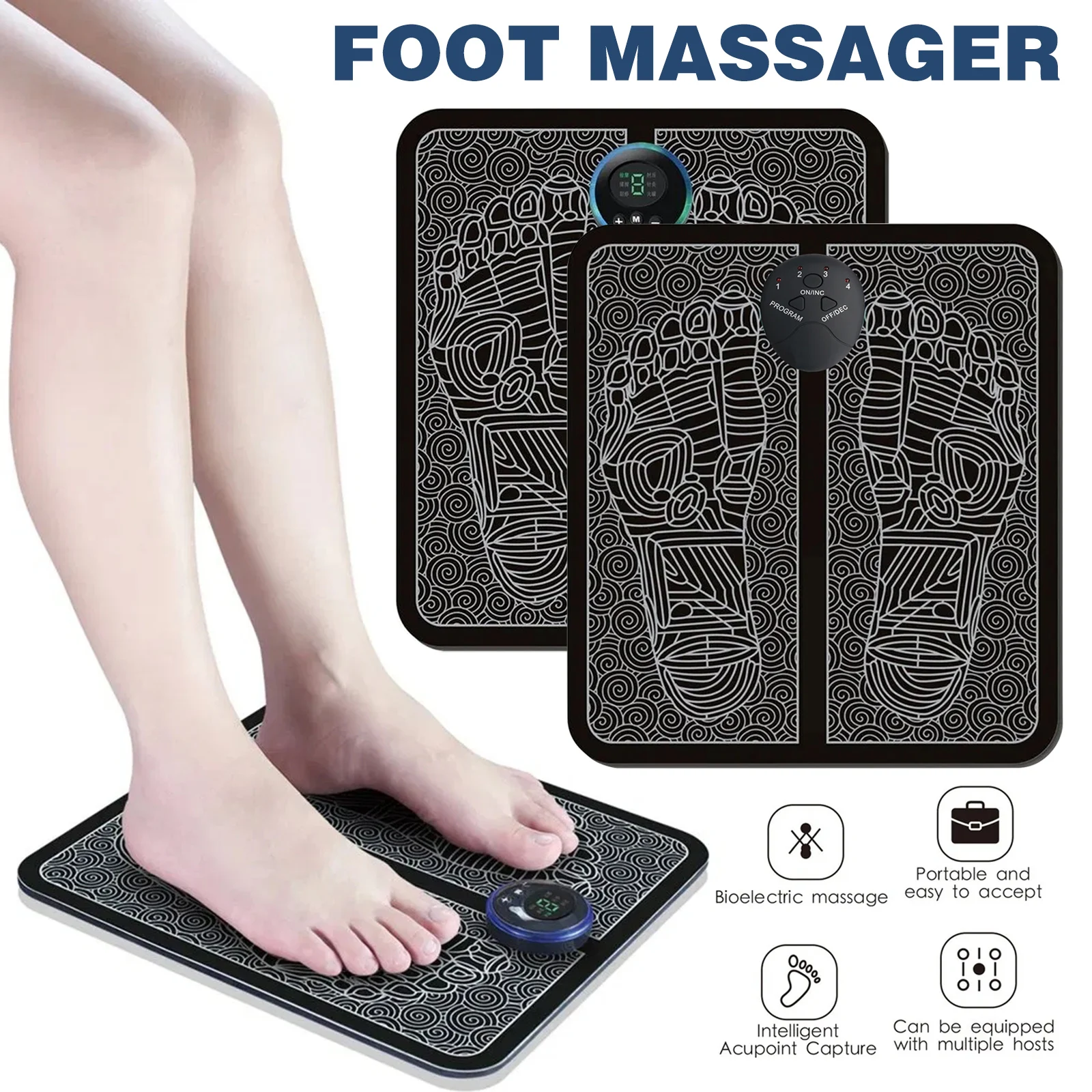 EMS Kojos Performavimas USB Foot Massager Belaidžio Nuotolinio Valdymo Masažo Pagalvėlė Namų SDF-LAIVAS