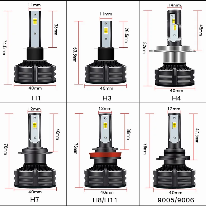 EURS LED žibintų lemputės H4 LED H7 T6 12V 24V 60W 10000LM priešrūkinis žibintas 3000k 4300k 6000k H11 LED 9005 HB3 9006 HB4 D1 D2 D3 D4