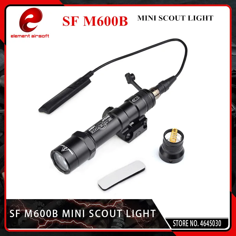Elementas Softair Taktinis M600 M600B Mini Skautų Šviesos Taktinis Ginklas Žibintuvėlis 450 Liumenų LED Lanterna Tinka 20mm Geležinkelių SF