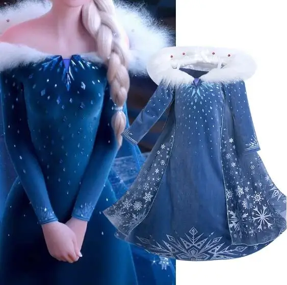 Elsa Princesė Suknelė Kalėdų Helovinas Šalis Kostiumai Vaikams Gimtadienio Vestidos Skraiste Vaikai Užšaldyti Drabužiai Suknelė, Kostiumas