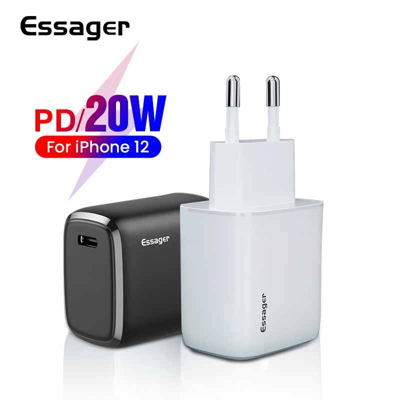 Essager 20W USB Įkroviklis iPhone 12 mini Pro Max Greitai Įkrauti QC PD 3.0 C Tipo Mobiliojo Telefono Įkroviklis Greitai, Sienos Įkrovimo Adapteris