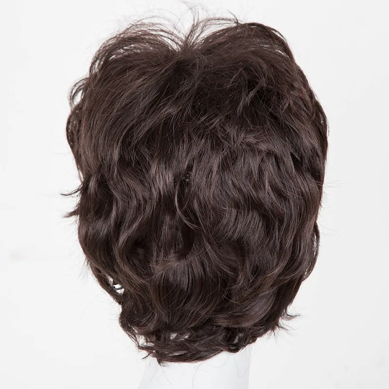 Fei-Rodyti Sintetinių Atsparus Karščiui Pluošto Trumpų Banguotų Plaukų Perukas(1 Hairpiece+1 Perukas Bžūp) Moterys, Ponios 
