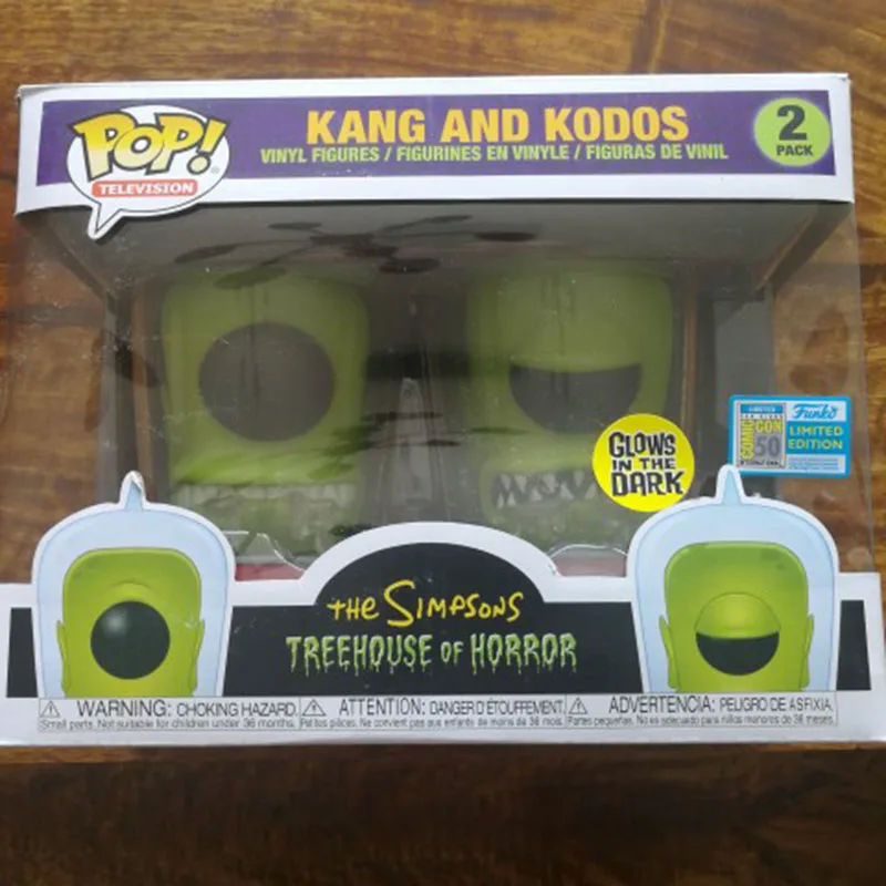Funko POP Simpsonai Švyti Tamsoje Animacinių filmų Anime Treehouse of Horror Kang ir Kodos Vinilo Veiksmų Skaičiai Modelio Žaislai