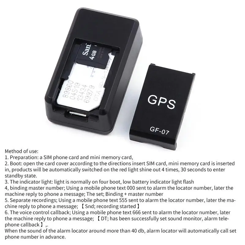 GF07 GSM GPRS Mini Automobilių GPS Locator Tracker