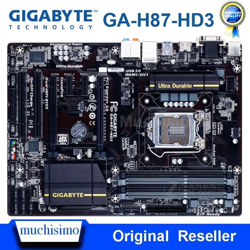 GIGABYTE GA-H87-HD3 Motherbaord Intel H87 LGA 1150 32GB DDR3 PCI-E 3.0 Darbalaukio H87 Mainboard 1150 Core i7/i5/i3 DDR3 GA-H87-HD3