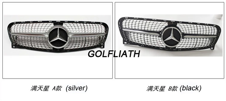 GOLFLIATH X156 SILVER/BLACK Diamond Priekinės Grotelės Grotelės Benz X156 GLA KLASĖS GLA180 GLA200 GLA250 GLA45-2016 m.
