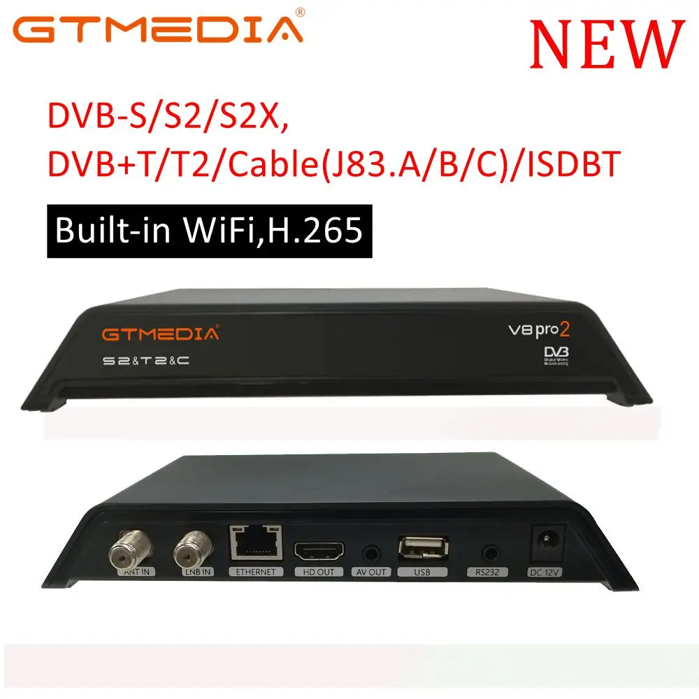 GTMedia v8 pro 2 WiFi HD DVB-T2 Skaitmeninės Antžeminės Imtuvas, Set top Box, su daugialypės terpės Grotuvas, H. 265/MPEG-2/4 Suderinama