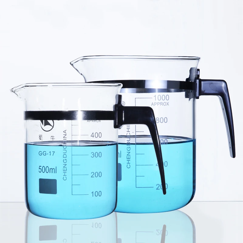 Grubościennych Dujomis stiklinę su rankena Aukštos temperatūros varža Matavimo puodelis laboratorinė įranga, virtuvės įrankiai