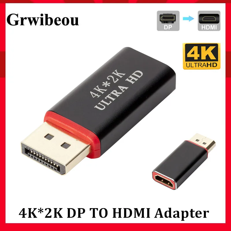 Grwibeou DP HDMI Konverteris 4K*2K 30Hz Vaizdo Garso Jungtis, Ekrano Prievadas ir HDMI Adapterį Moterų ir Vyrų HDTV PC Didmeninės