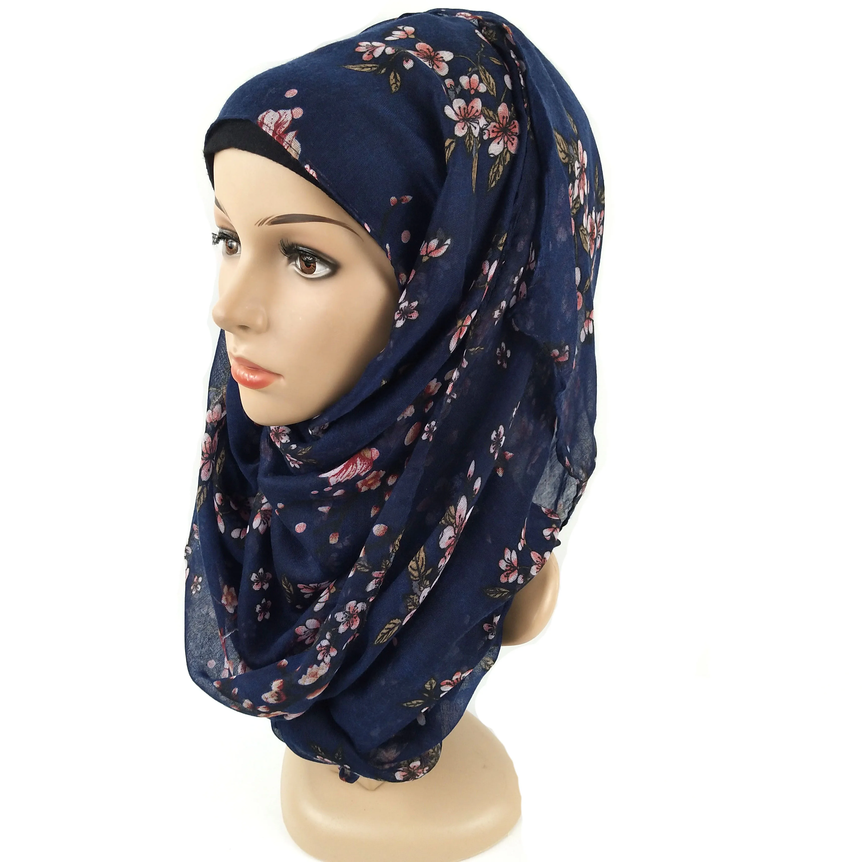 H21 Aukštos kokybės gėlių spausdinti viskozė ilgai hijab šalikas skaros, vingiuoti moterų skara haedband wrap 10vnt/daug 180*90 cm