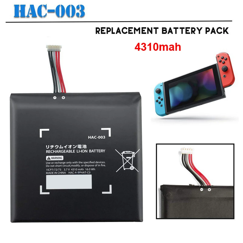 HAC-003 4310mAh Li-ion Baterijos Pakeitimas, Kroviklis, Baterija Nintend Nitendo Įjungti Konsolę Valdiklis Baterijos