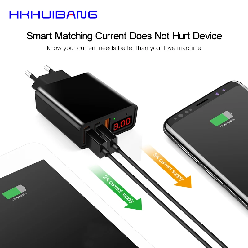 HKHUIBANG USB Įkroviklis 30W Greito Įkrovimo 