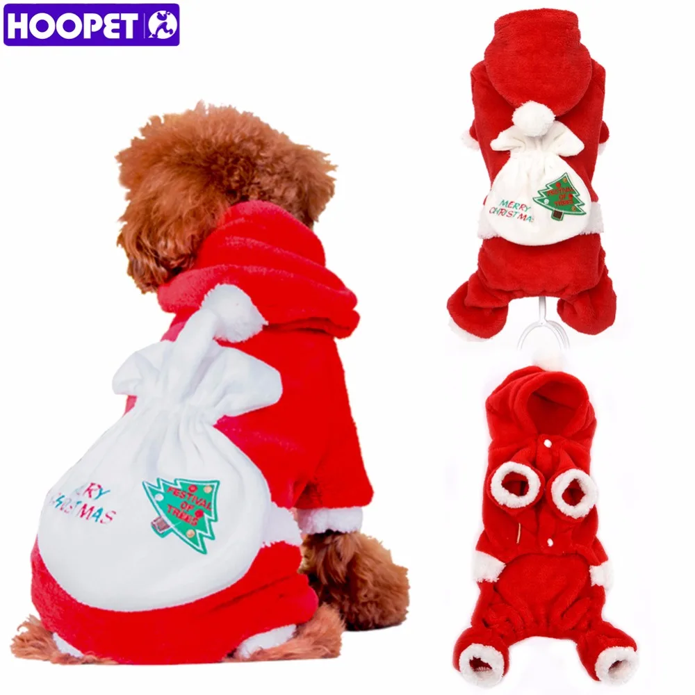 HOOPET Naminių Šunų Drabužius Kalėdų Kostiumai Minkštas Kalėdų Senelio Kostiumas Outwear Kailis Polar Fleece Žiemą