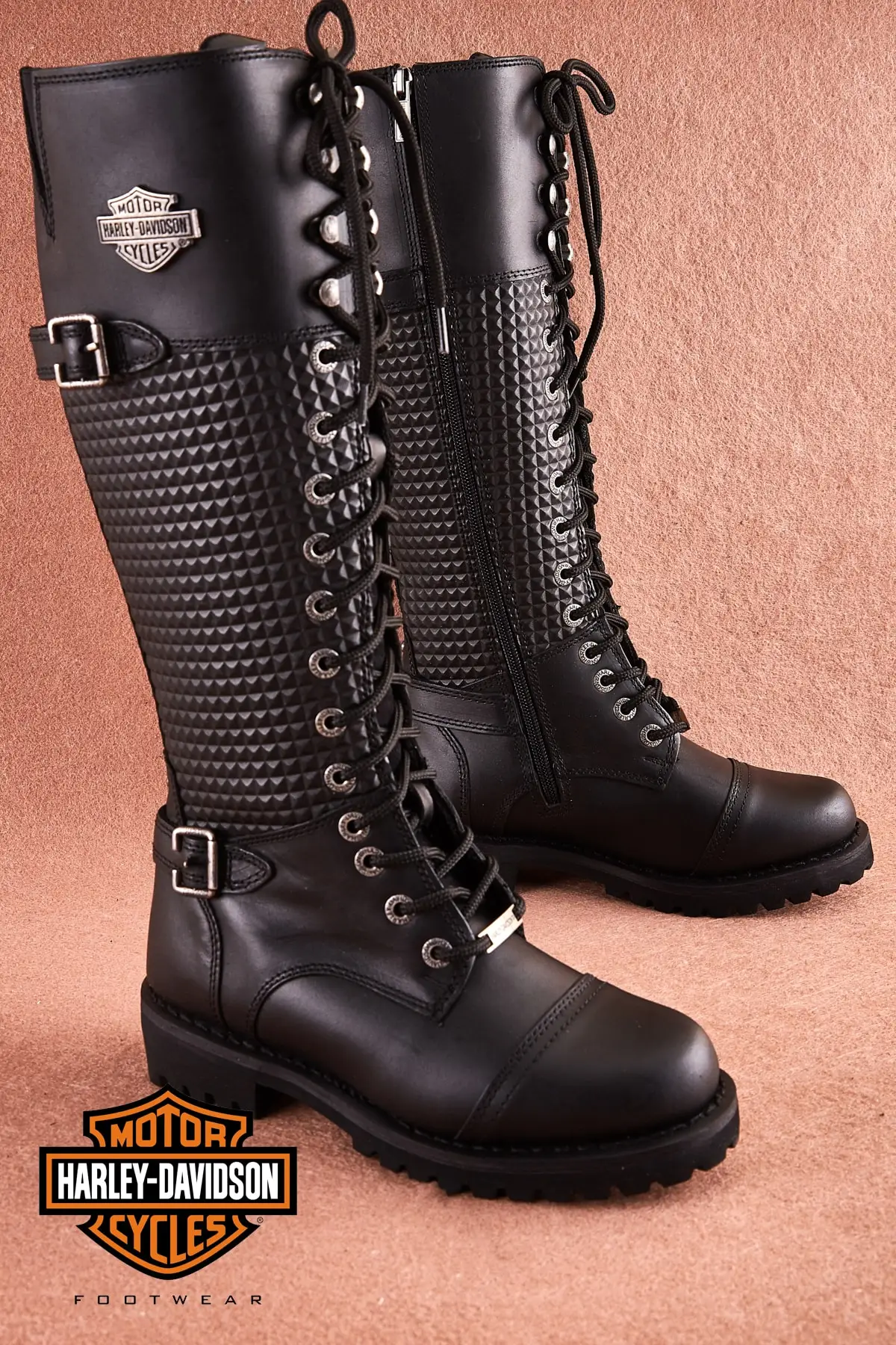 Harley Davidson originalus Maža juoda batai moterims, natūralios odos sagtis išsamios storas soled neperšlampami žieminiai batai