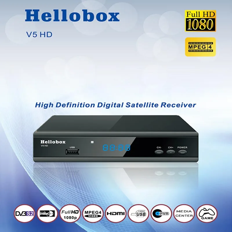 Hellobox V5 Palydovinės TV Imtuvas PowrVu IKS Biss visiškai autoroll DVB S2 Built-in Palydovų Ieškiklis HD Skaitmeninis TV Box