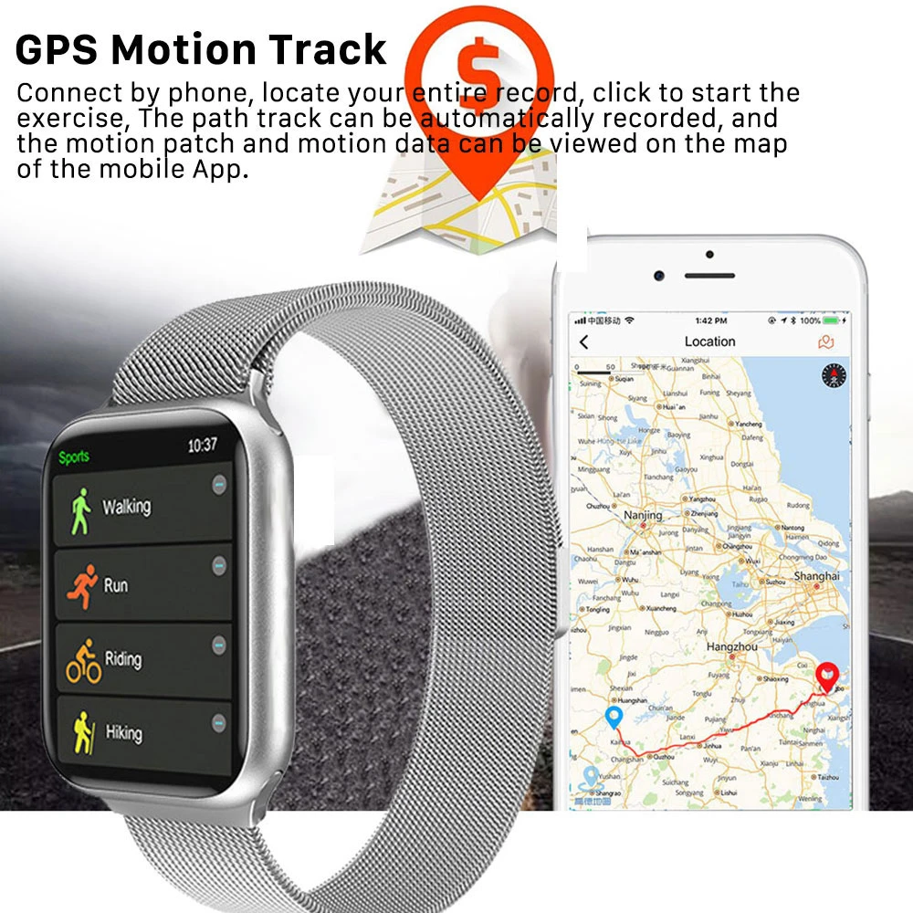 IWO FK78 Smart Watch Vyras Moteris 1.78 HD 320*385 Laikrodžiai GPS Judesio Stebėti Širdies ritmą EKG 