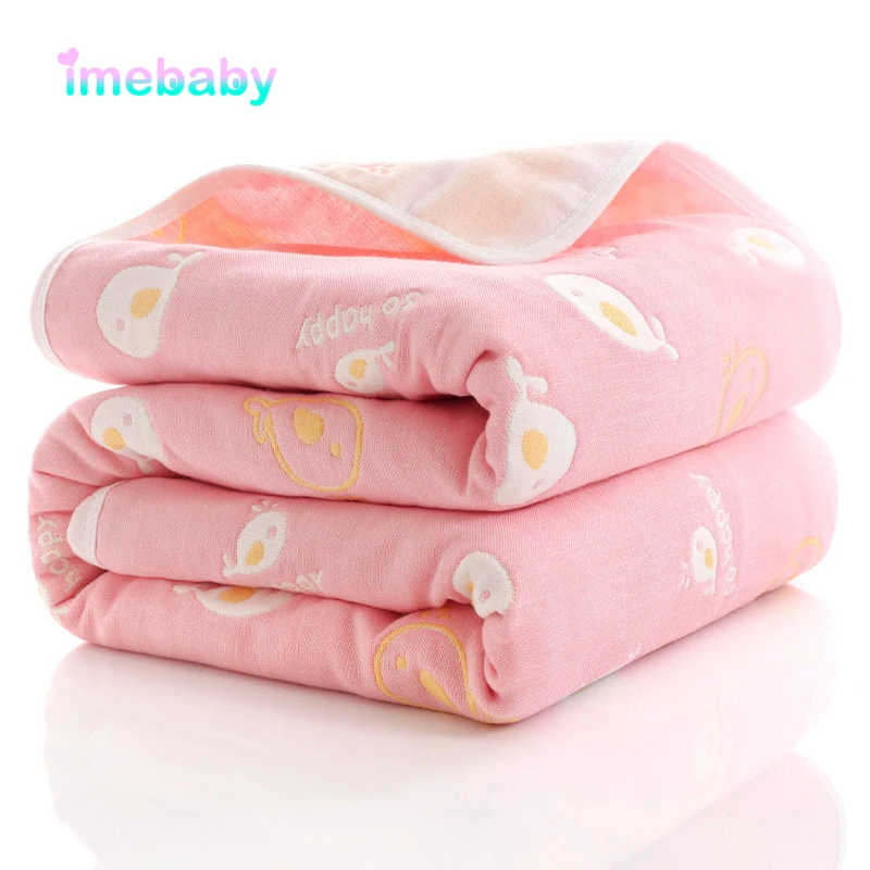 Imebaby kūdikių antklodė vonia rankšluostį 110 cm ir 80 cm šešių sluoksnio medvilnės muslino naujagimių padengti, antklodė, vaikų patalynė, antklodė