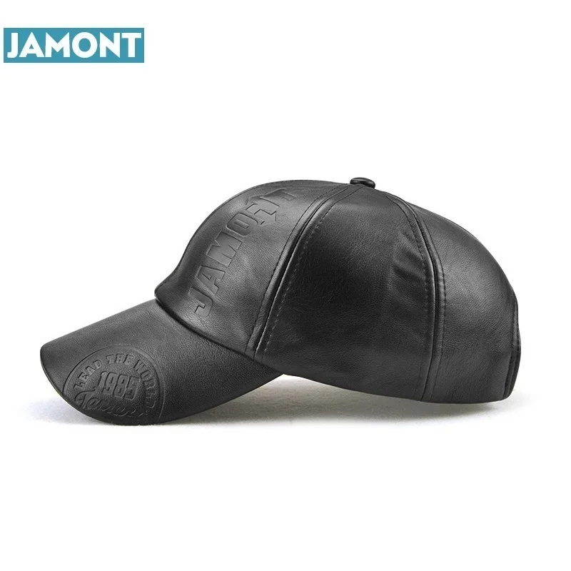 JAMONT Naujas mados aukštos kokybės rudenį, žiemą vyrų odos skrybėlę Bžūp atsitiktinis moto snapback skrybėlę vyrų beisbolo kepuraitę didmeninės