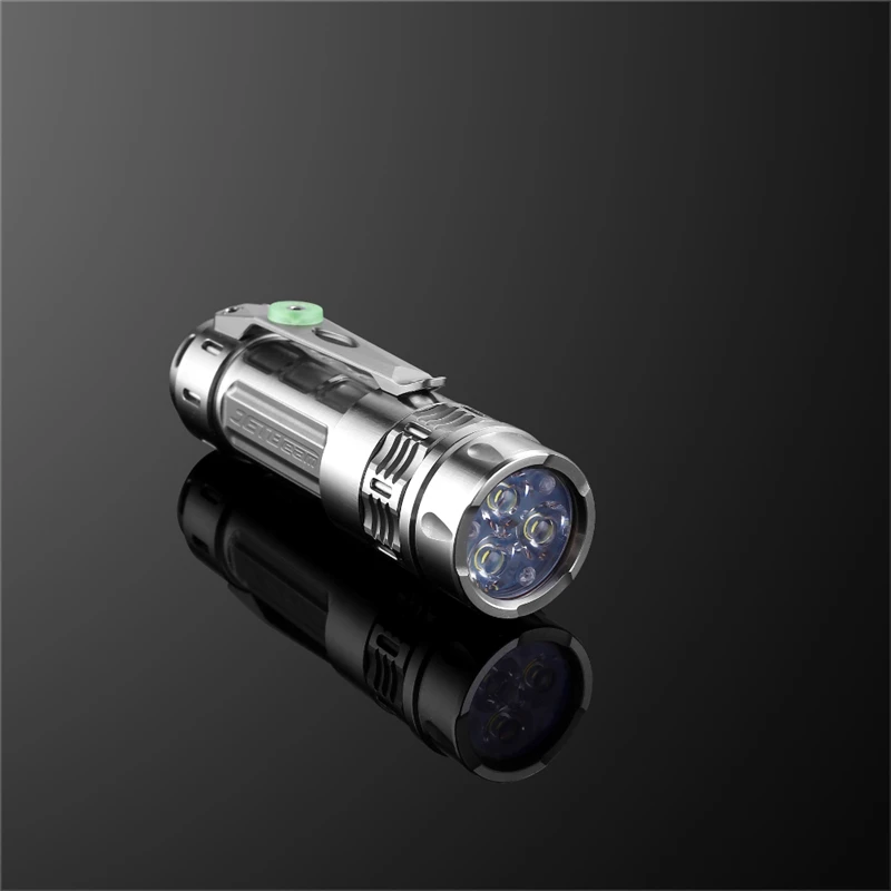 JETBEAM DM25 XPG3 Titaniums 5Modes 1400LM IPX8 Galingumo Indikatorius EDC Taktinis Žibintuvėlis LED Žibintų Žibintuvėlis, Lempos, Prožektoriai