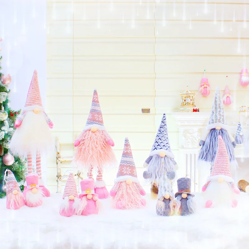 Kalėdų Beveidis Elf Pilka, Rožinė Kalėdų Ornamentu Kalėdos Vaikui, Dovanos Linksmų Kalėdų Dekoro Namų Gimdymo Laimingų Naujųjų Metų 2021