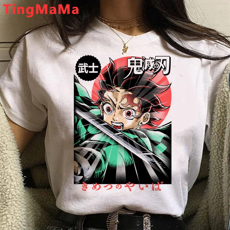 Karšto Kimetsu Nr. Yaiba Japonų Anime Marškinėliai Moterims Vasaros Viršūnes Demon Slayer Grafinis Tees Kawaii Tanjirou Kamado T-marškinėliai, Unisex
