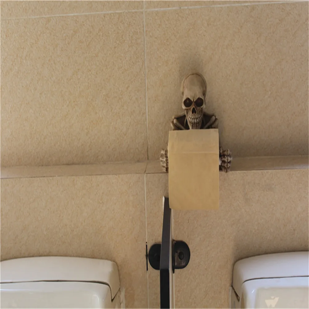 Kaukolė Tualetinio Popieriaus, Rankšluosčių Ritinėlio Laikiklis Sieninis laikiklis Kaulų Sausas Skeletas Vonios kambarys Dekoro mažas audinių dėžės keramikos