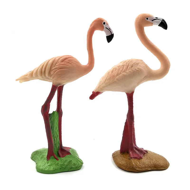 Kawaii Modeliavimas Miško Flamingo Duomenys Gyvūnų Modelio, paukščių Figūrėlės pasakų PVC Plastiko amatų Apdailos statula žaislas Dovana Vaikams